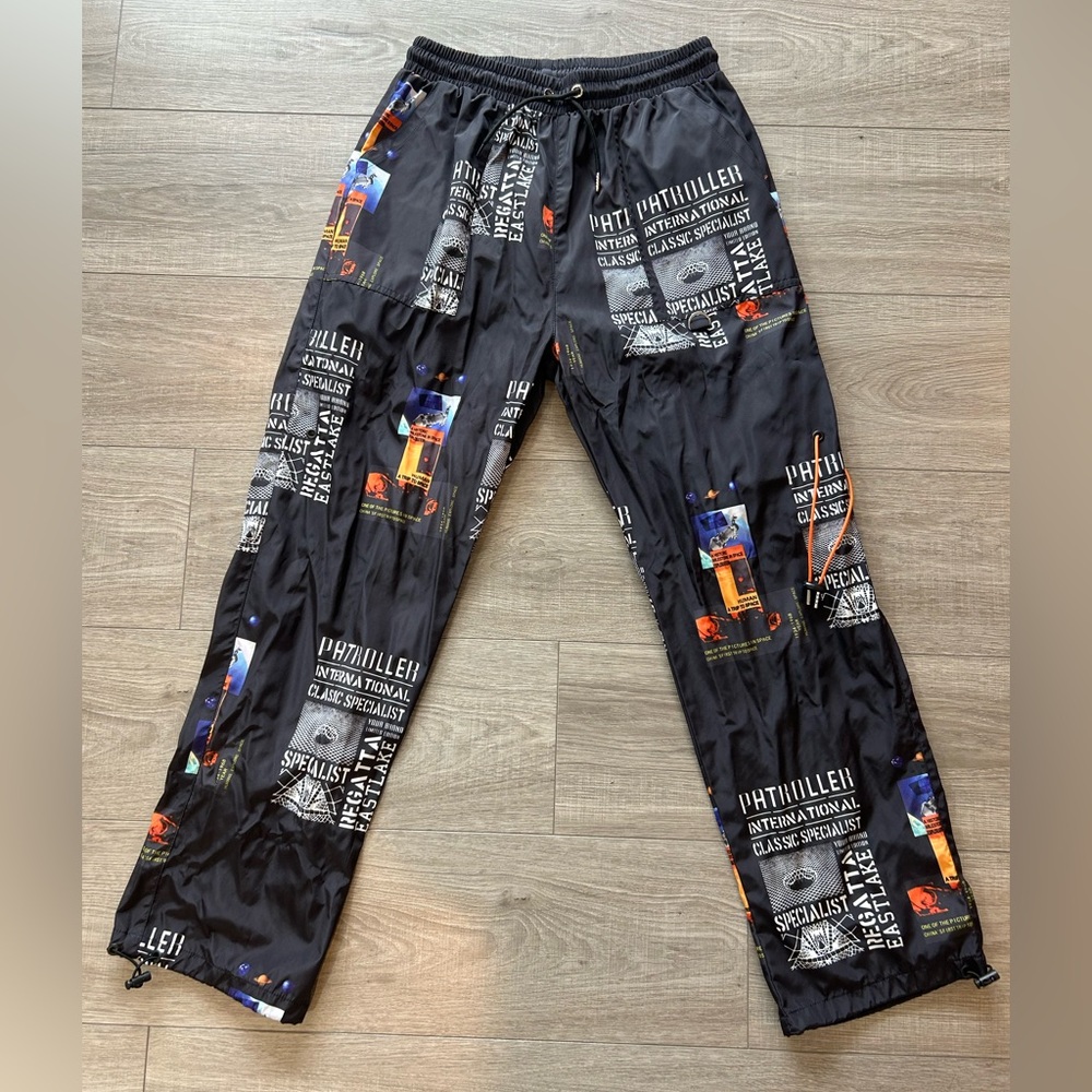 Print Track Pants (100% Polyester), Size S